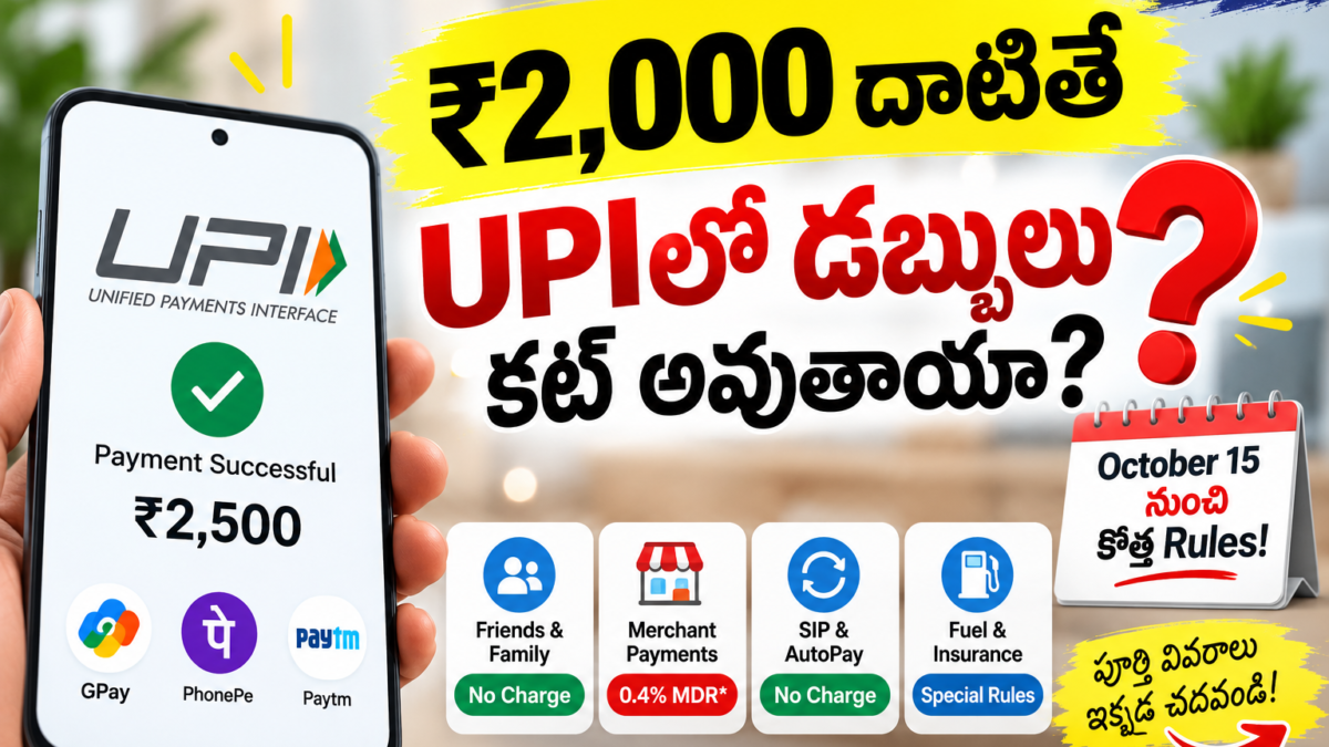UPI Charges 2026: ₹2,000 దాటితే డబ్బులు కట్ అవుతాయా? New Rules